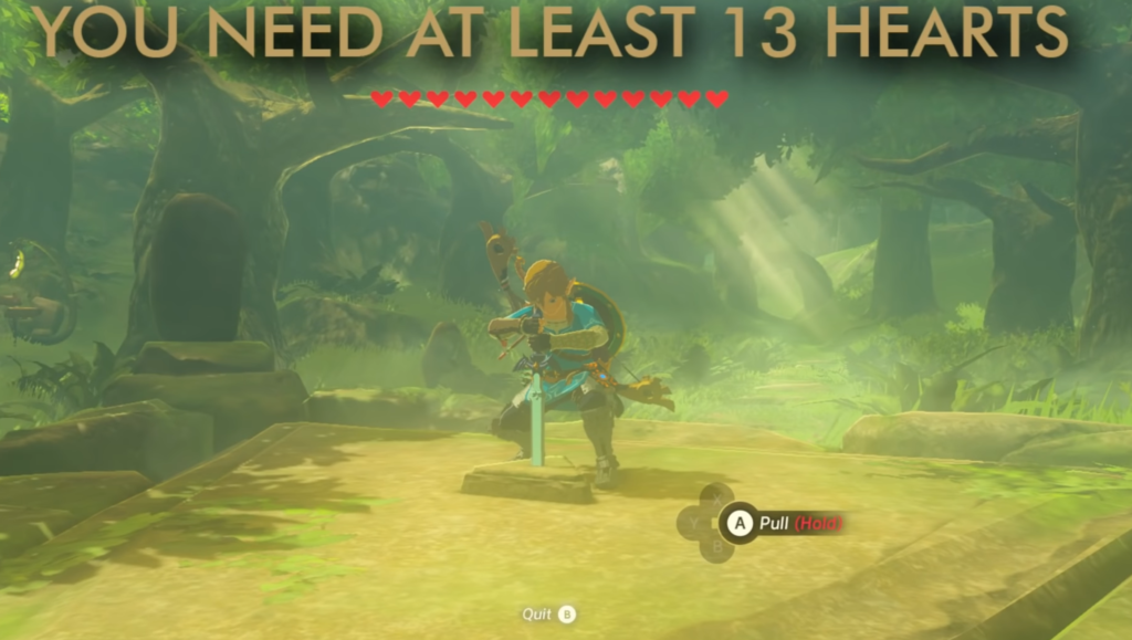 13 Hearts requirement to get the Master Sword in BOTW