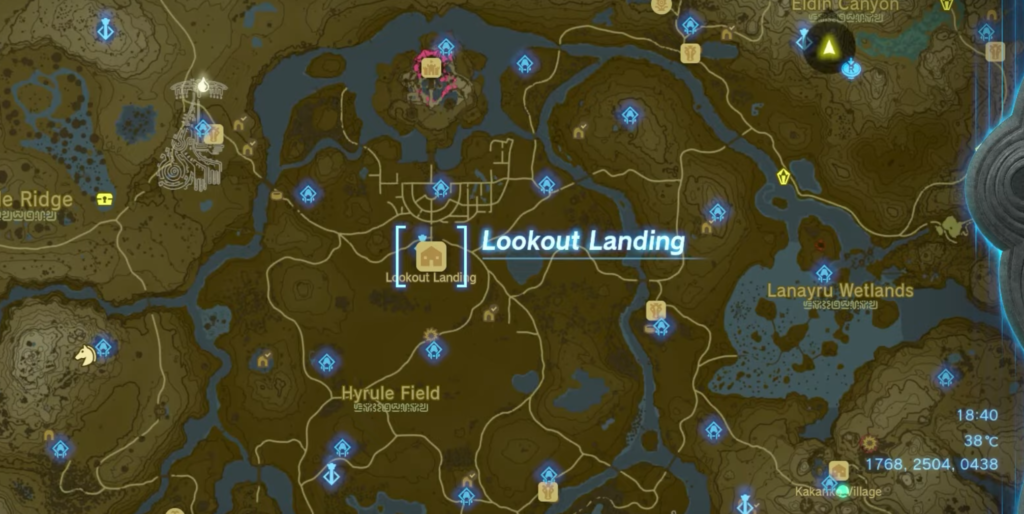 Lookout Landing Map Location TotK