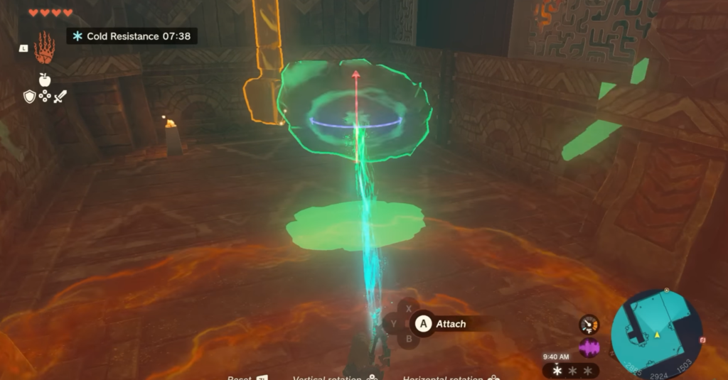 Link using ultrahand ability to push stone slab