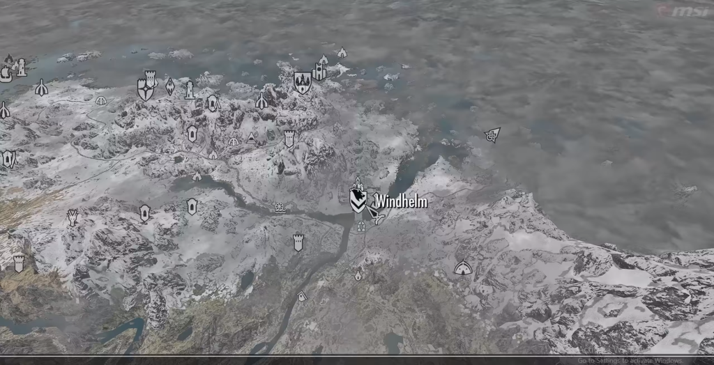 Windhelm location in the Skyrim Blood on the ice quest