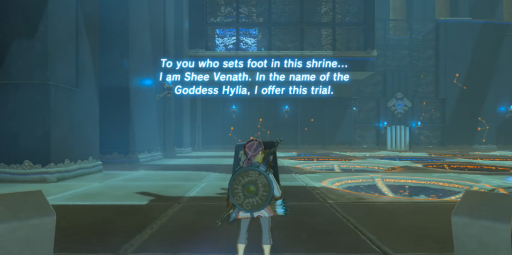 Link enters Shee Vaneer Shrine in BOTW